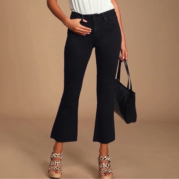 Just Black Denim - Just Black Women's High-Rise Black Crop Flare Jeans